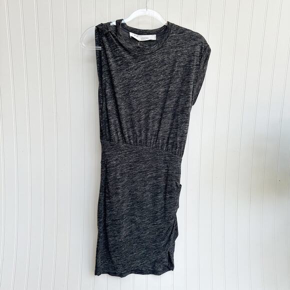 IRO Plush Mini T-Shirt Dress Gray Short Sleeve Casual Crew Neck XS NWT - Picture 3 of 9